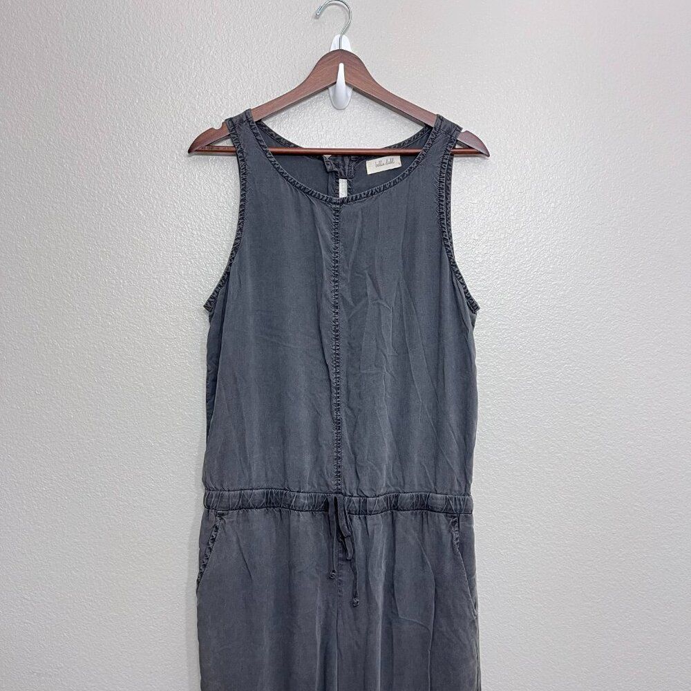 Bella Dahl Jumpsuit Size Large Women's Dark Gray Sleeveless Open Back Wide Leg - Picture 2 of 6